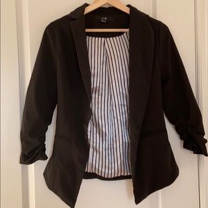 F21 Black blazer with inner stripes